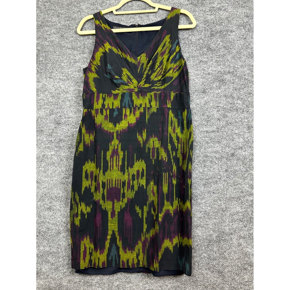 Lafayette 148 New York Dress Size 6 Ikat Print Sleeveless Career Party